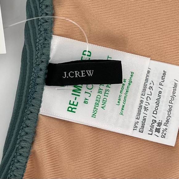 J. Crew Womens Ribbed Cheeky String Bikini Swim Bottom Size M Green Curved Waist - Picture 4 of 8